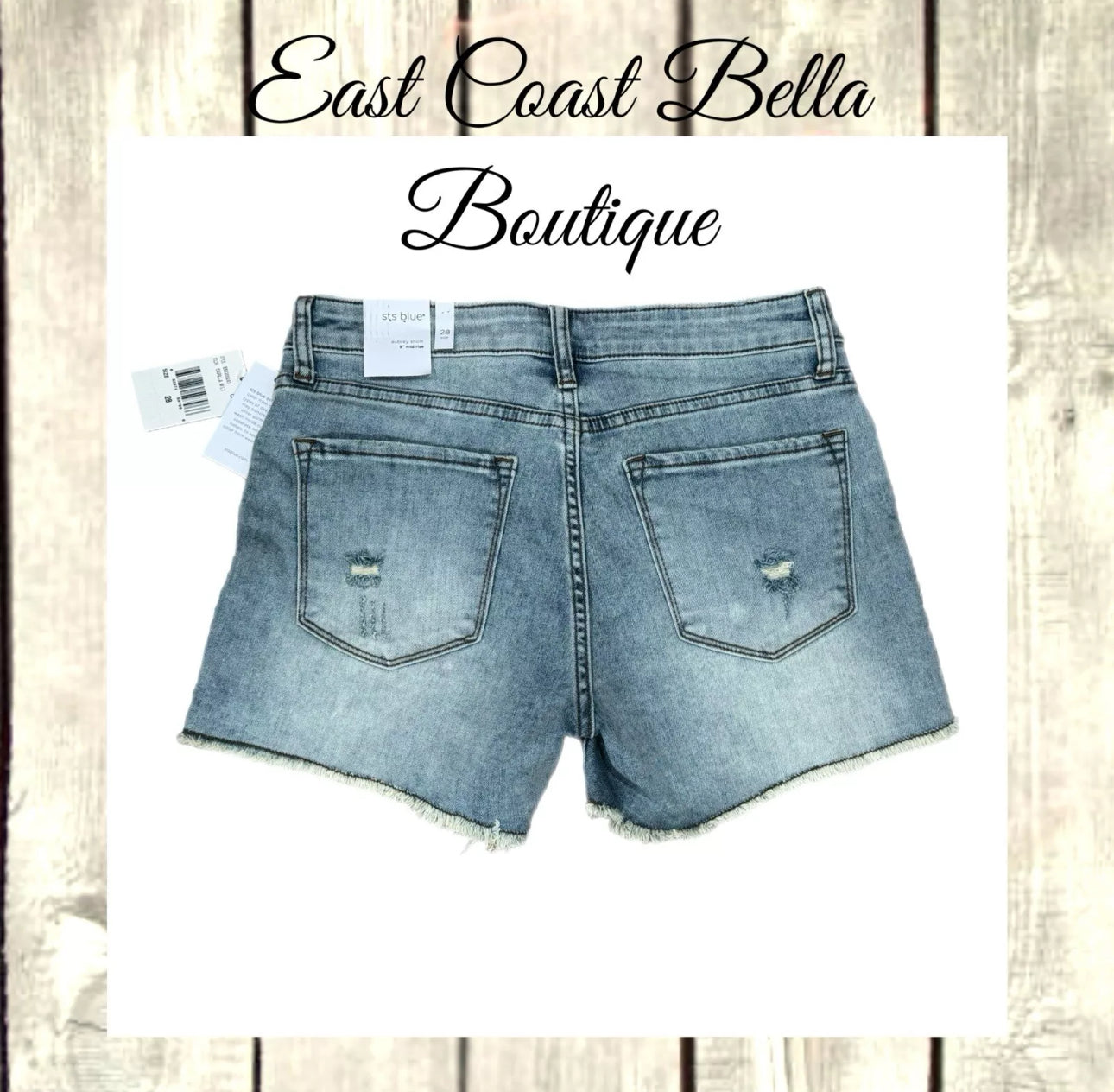 STS BLUE STITCH FIX Aubrey Mid Rise Raw Hem Distressed Denim Shorts