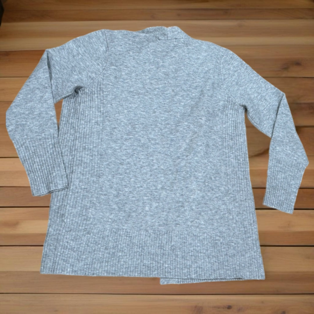 LOVE ELLIE Preppy Gray Long Open Cardigan Sweater with Pockets