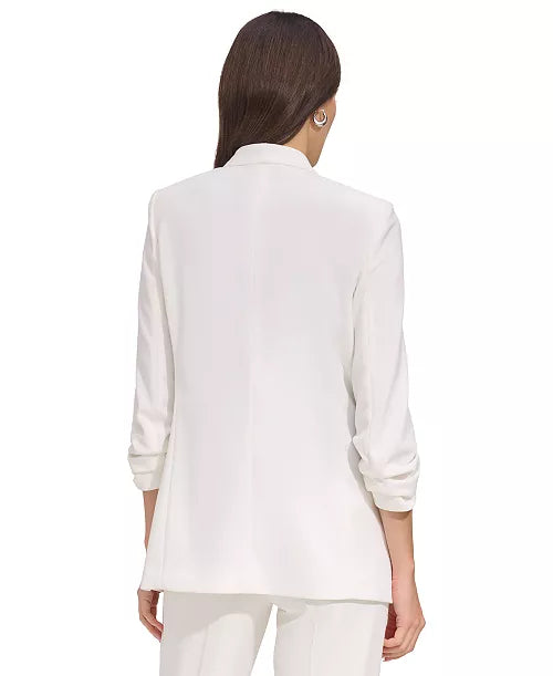 DKNY Womens Winter Cabernet Crepe Long Slouch Sleeve Open Fashion Blazer Jacket