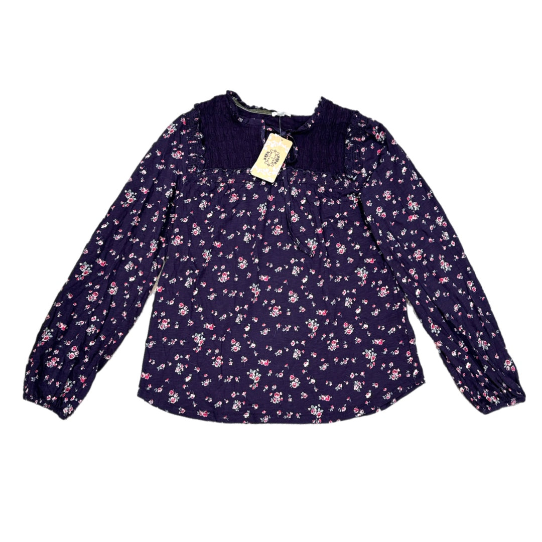 Mason & Belle Stitch Fix Plum Floral Top Cotton Blend Boutique Blouse