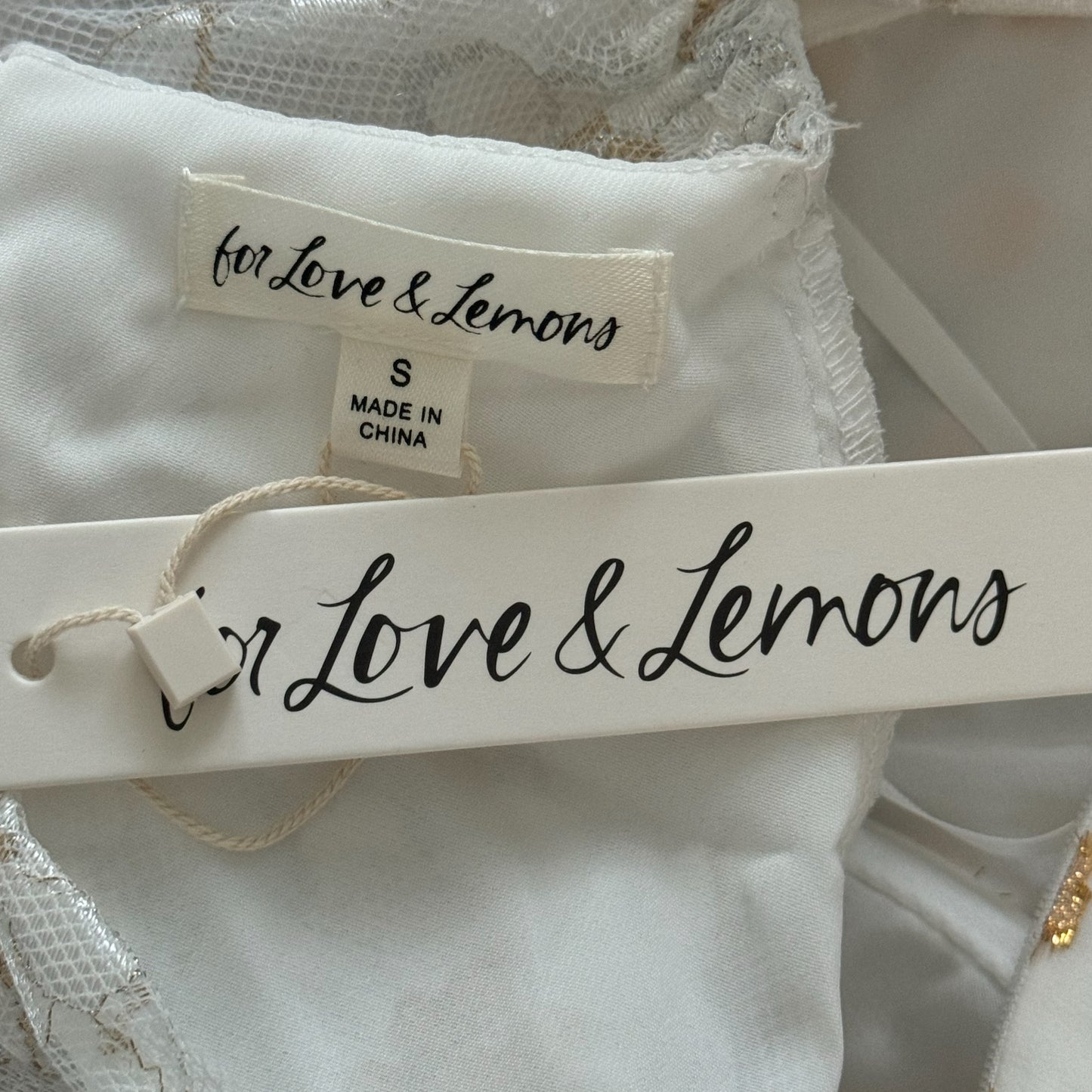 FOR LOVE & LEMONS Lupita Mini White Puff Sleeve Dress