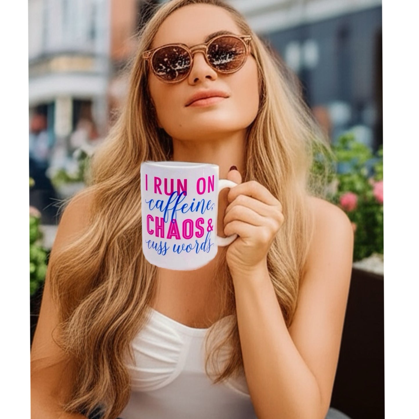 I Run on Caffeine, Chaos & Cuss Words Ceramic Mug