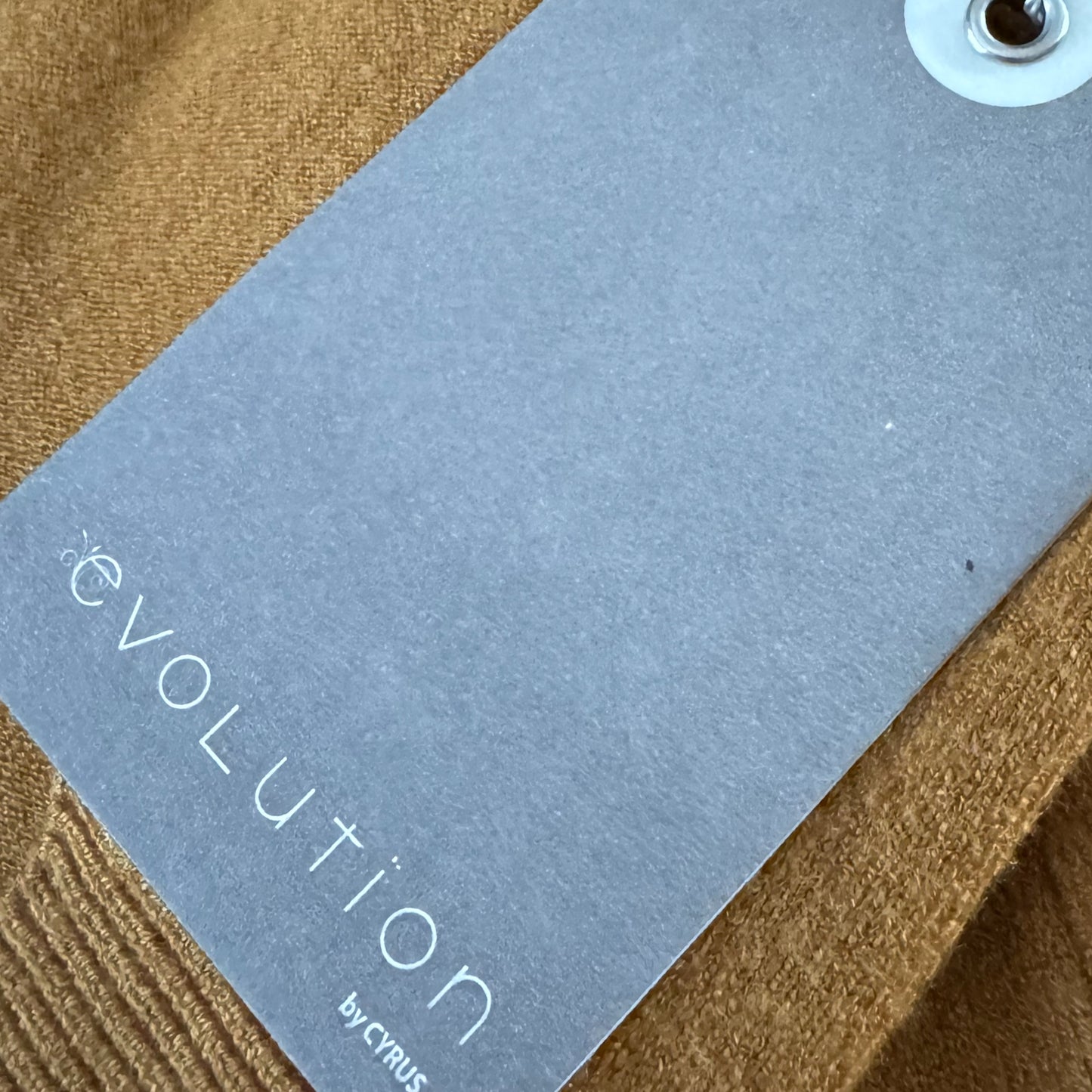 Evolution by Cyrus Scallop Hem Mustard Cardigan Sweater