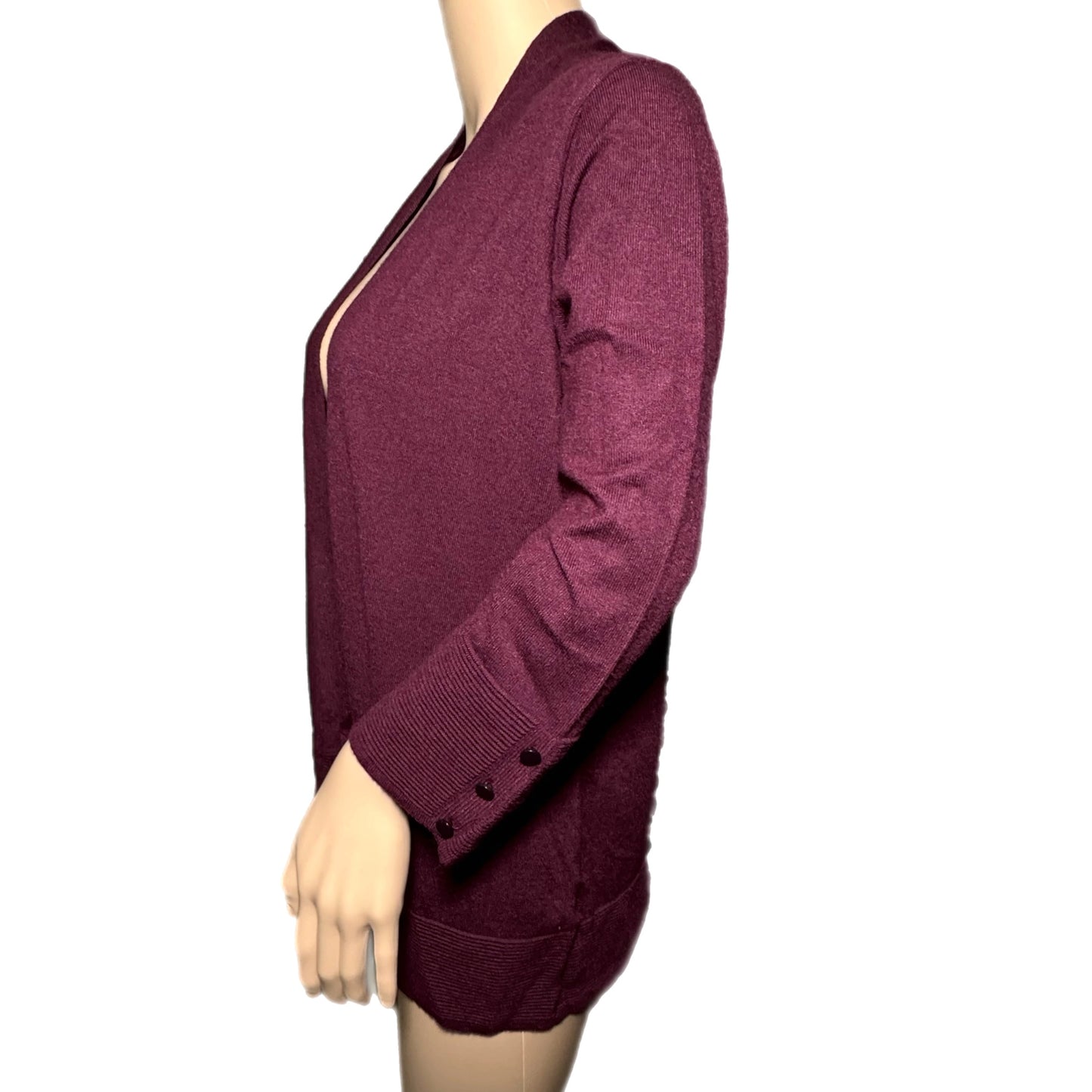 EVOLUTION by Cyrus Stitch Fix Exclusive Myna Button Sleeve Cardigan in Burgundy Only 1 Left!