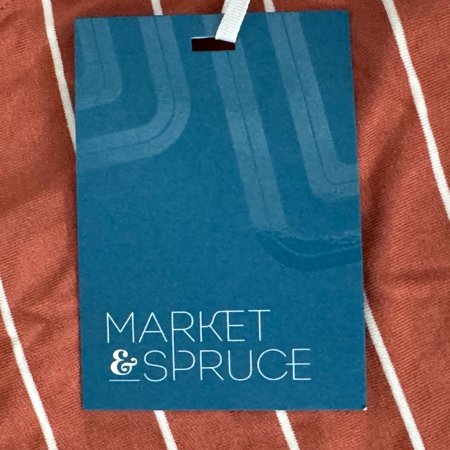 MARKET & SPRUCE Women’s Tank Top Wide Strap Terracotta Stripe Twist Back
