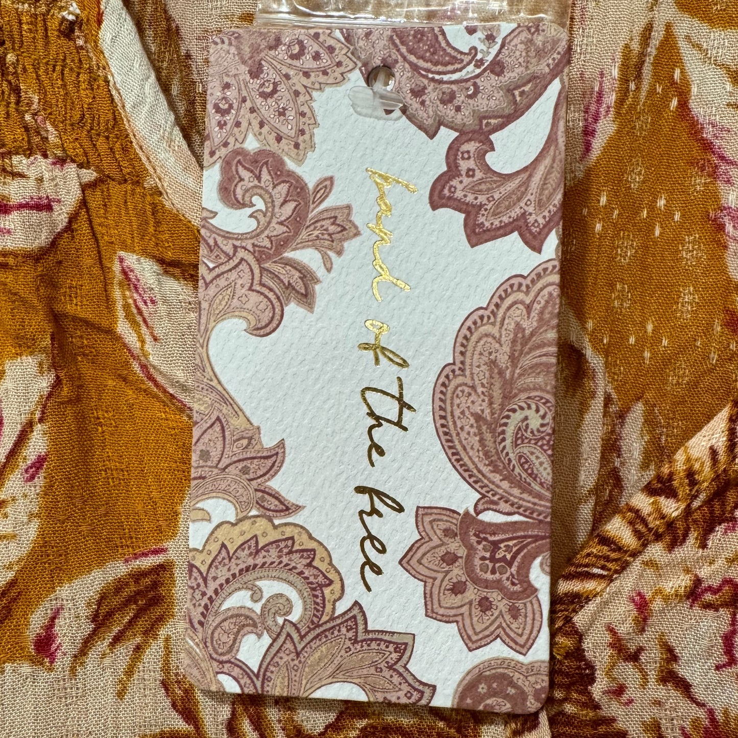Band Of The Free BOG Collective Heather Gold Floral Wrap Maxi Dress