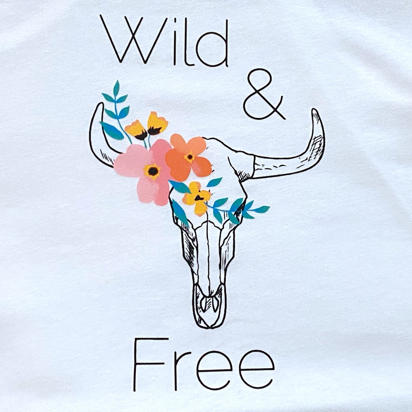 “Wild And Free” Boho Western White Tank Top Racer Back Shirt