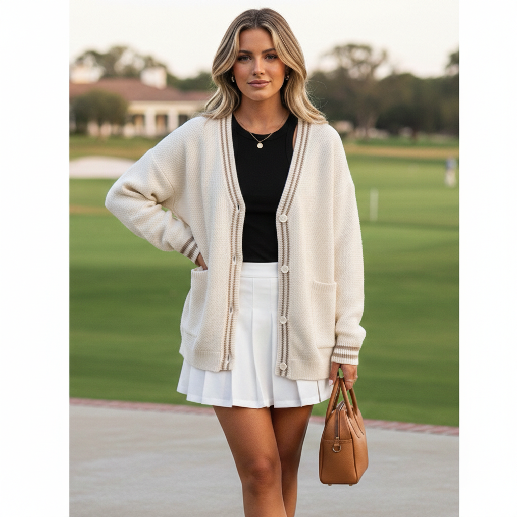 The "Hamptons" Capsule Set: J.Crew Linen Shorts, Grace + Emma Cardigan, Tank 3 Pc