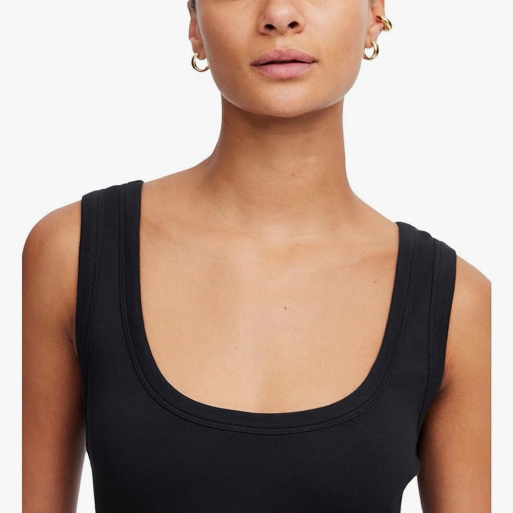 MADEWELL Mixed Poplin Scoopneck Maxi Dress Sleeveless