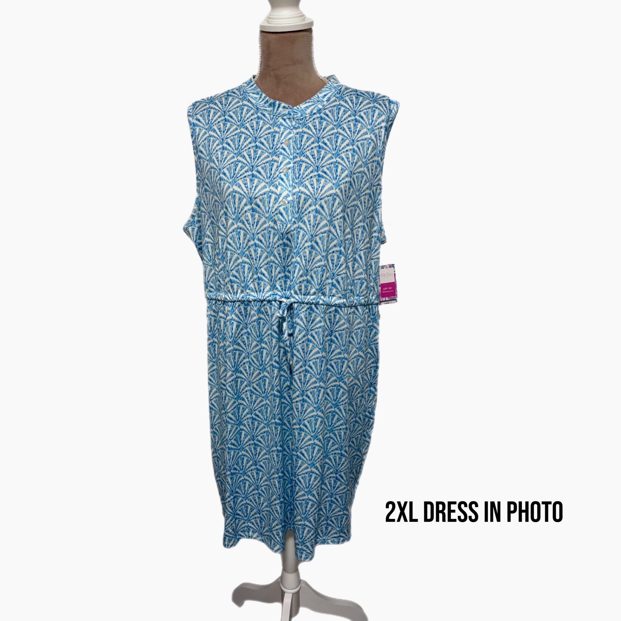 Stella Parker Collection Coastal Blue Sleeveless Sun Protection Dress