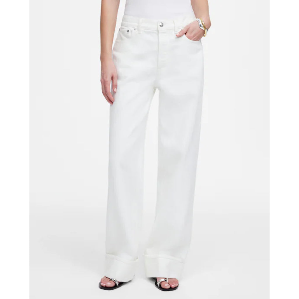 Madewell Low-Slung Baggy Jeans Rolled Hem in Tile White