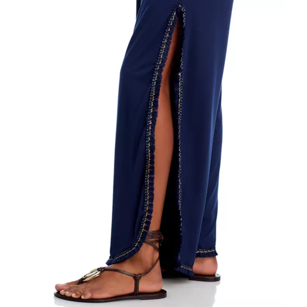 PEIXOTO Harriet Strapless Smocked Jumpsuit Classic Navy Pocketed Romer