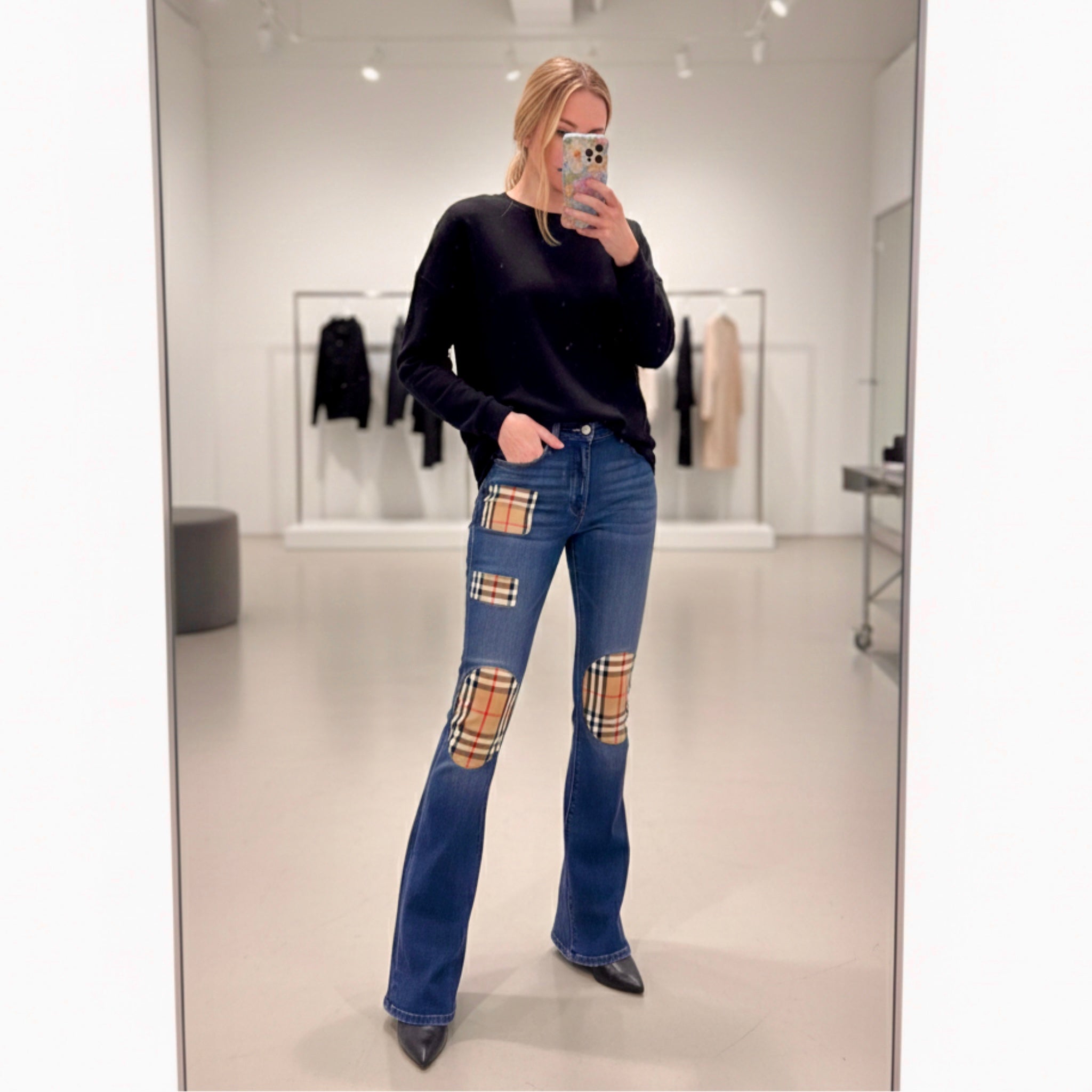 BARBOUR Women’s Modern Heritage Sweatshirt Pullover Black Back Zip