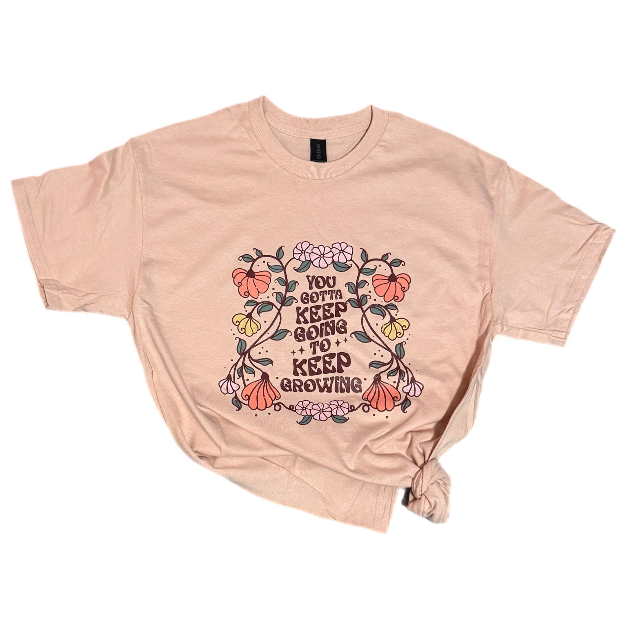 YOU GOTTA KEEP GOING Boho Vintage Style Graphic T Shirt Pink GILDAN