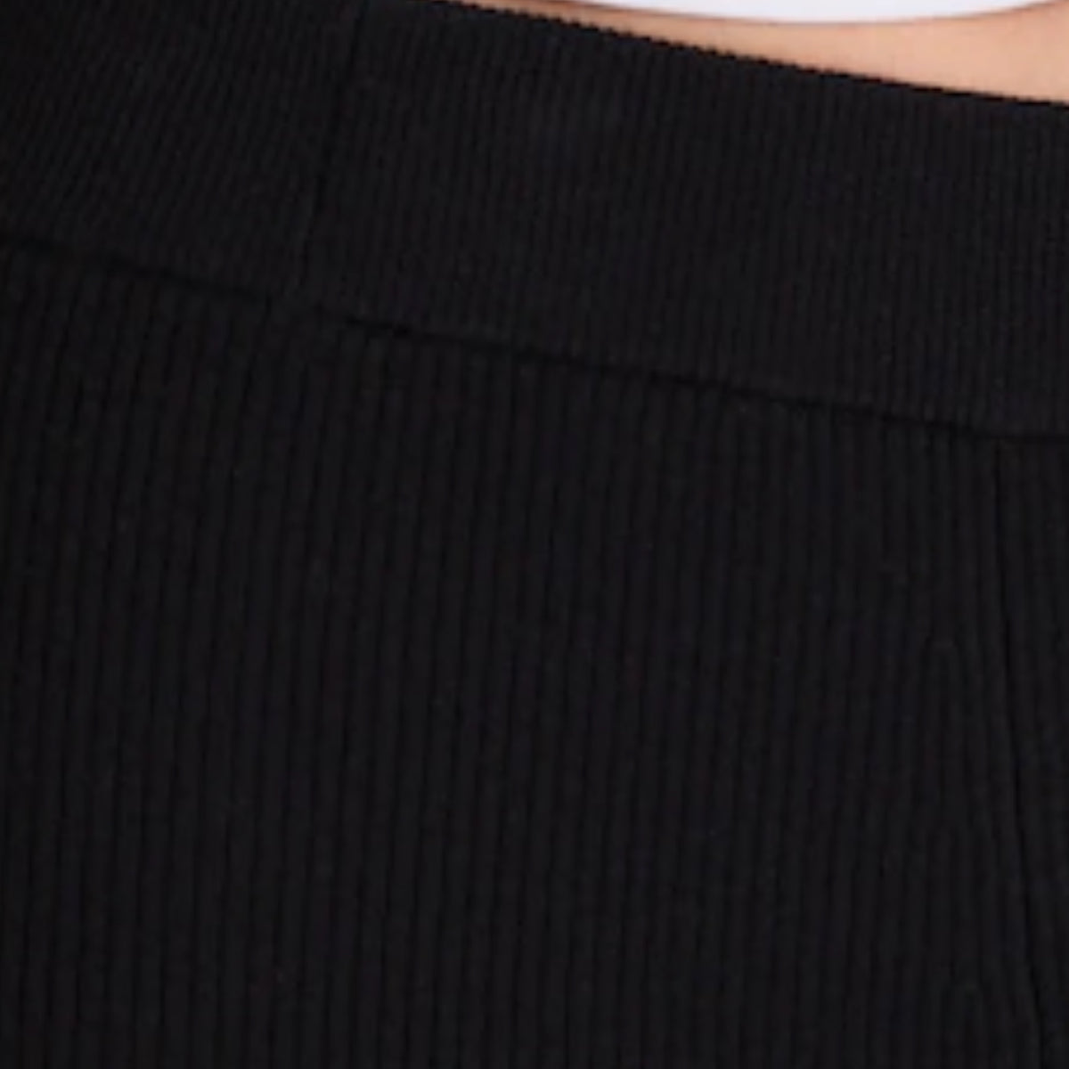 Madewell 90s Style Merino Wool Blend Maxi Skirt Pull On Ribbed Knit in Black