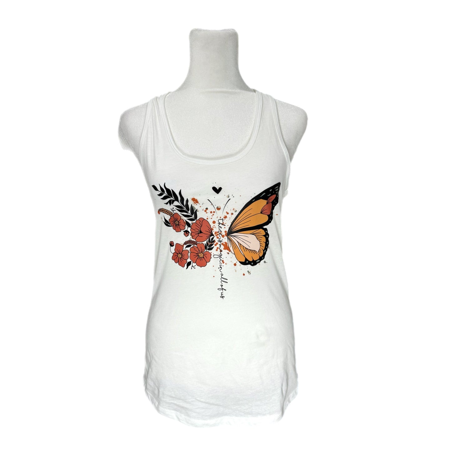 “There Is Magic In All Of Us” Boho Butterfly Graphic Tank Top Racer Back