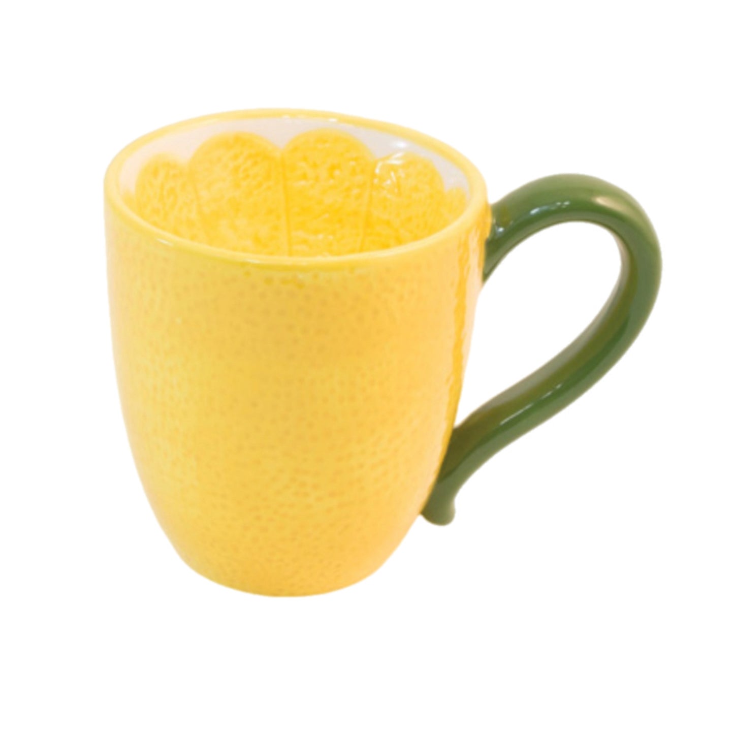 Lemon Drop Ceramic Mug Sunshine Yellow & Green Collectible Cup for Coffee or Tea by Boston International - East Coast Bella LLC