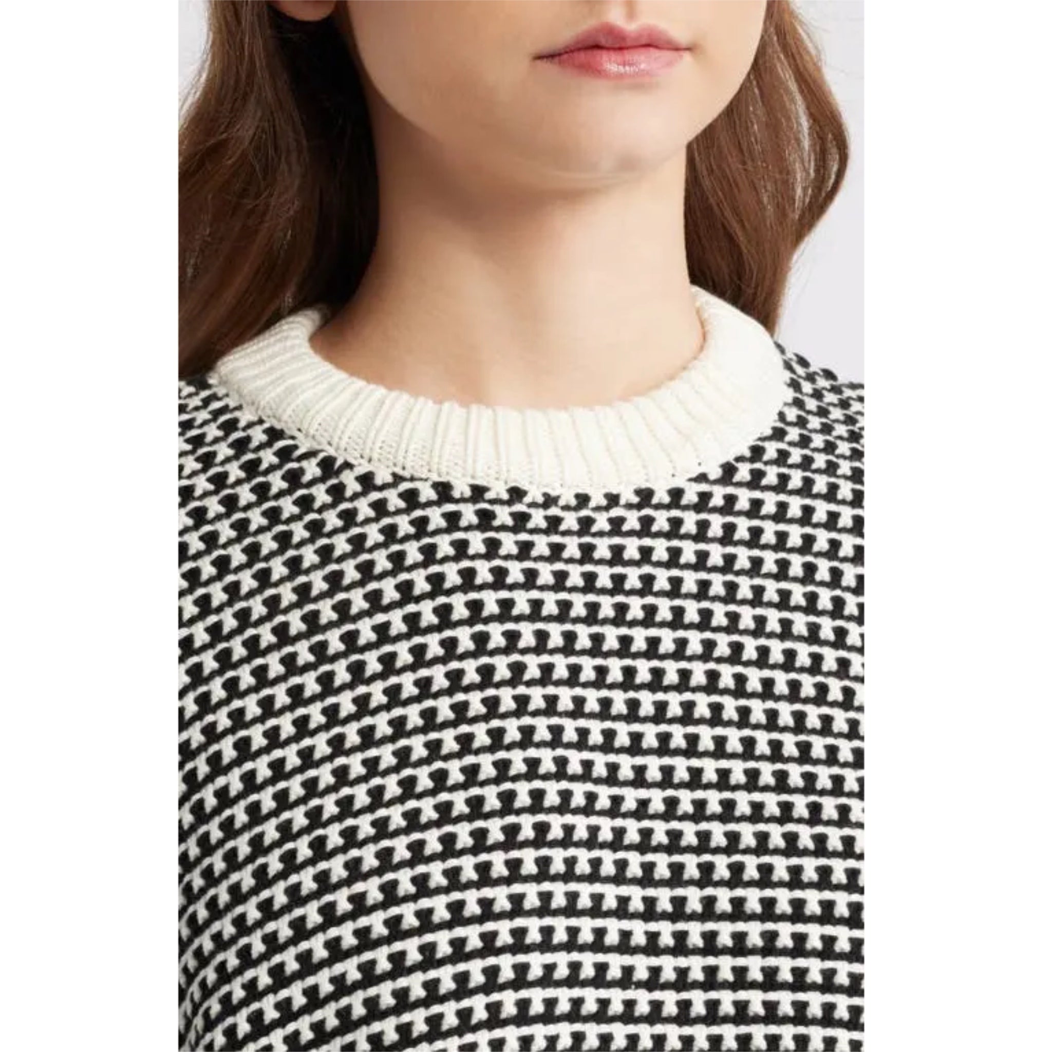 Madewell Textured Stitch Cotton Crewneck Sweater Relaxed Cotton Knit