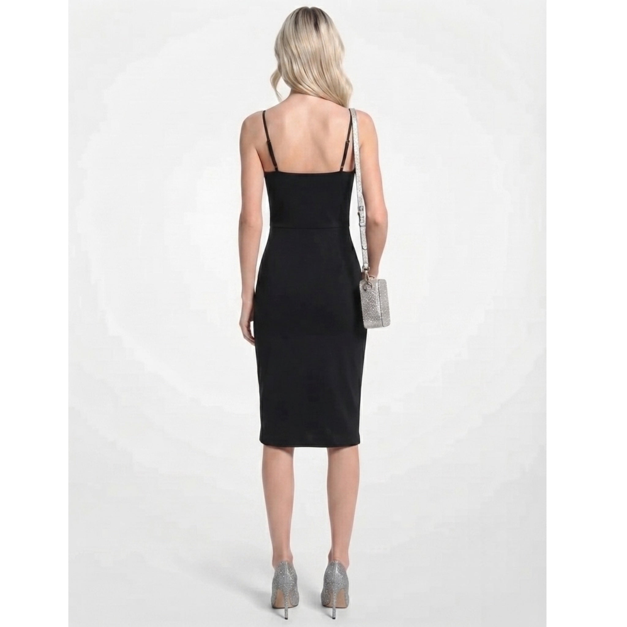 black spaghetti strap tulip skirt dress 39 M 36 LUSH Spaghetti Strap Tulip Hem