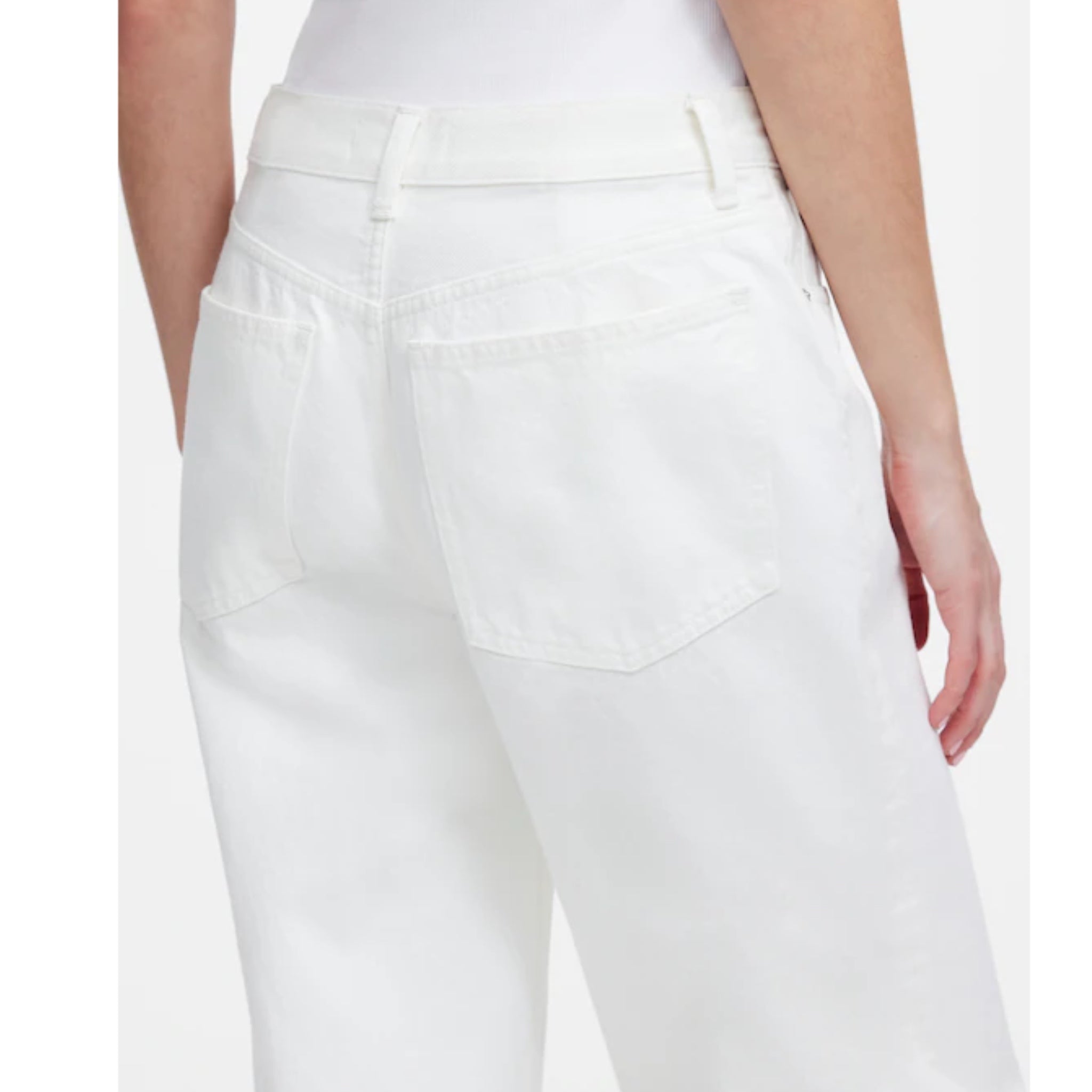 Madewell Low-Slung Baggy Jeans Rolled Hem in Tile White