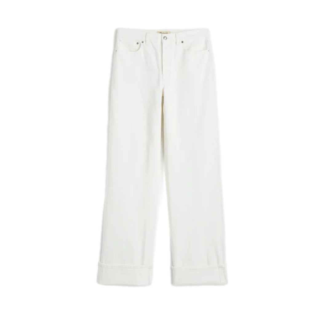Madewell Low-Slung Baggy Jeans Rolled Hem in Tile White