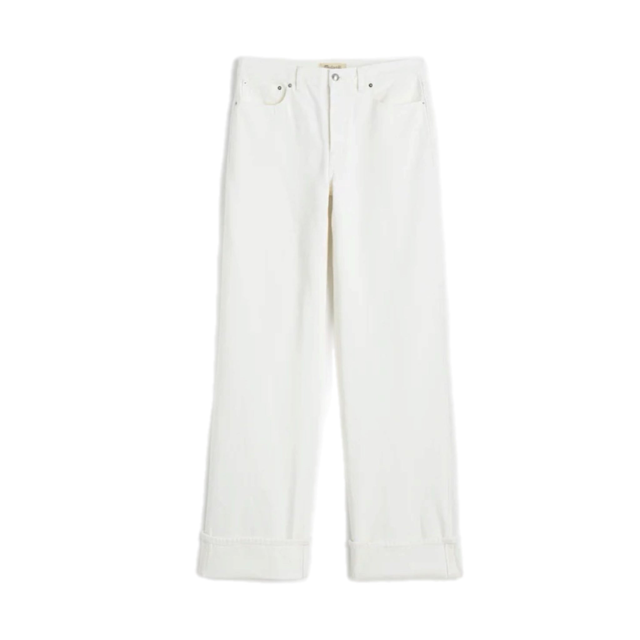Madewell Low-Slung Baggy Jeans Rolled Hem in Tile White