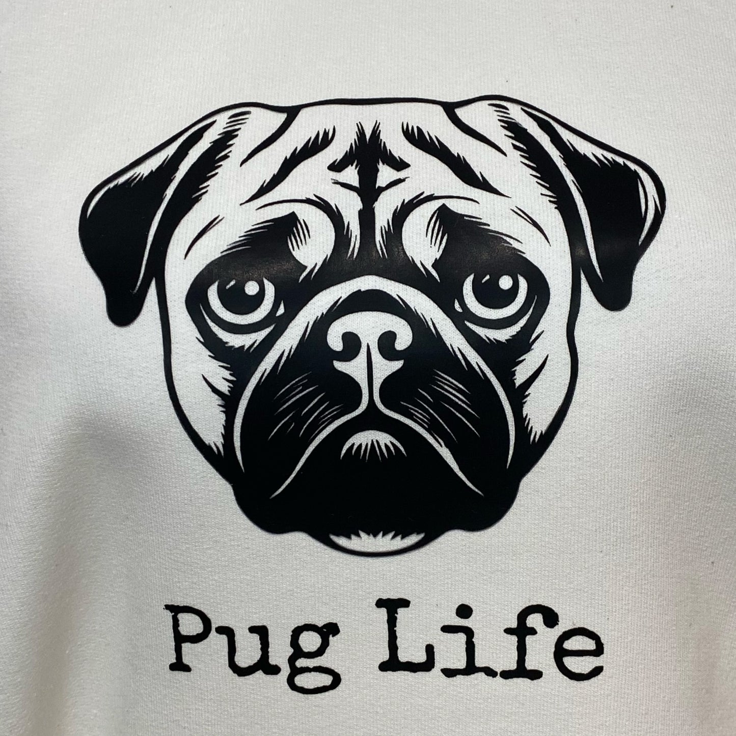 Unisex Adult “Pug Life” Crew Neck Sweatshirt Fleece Super Soft