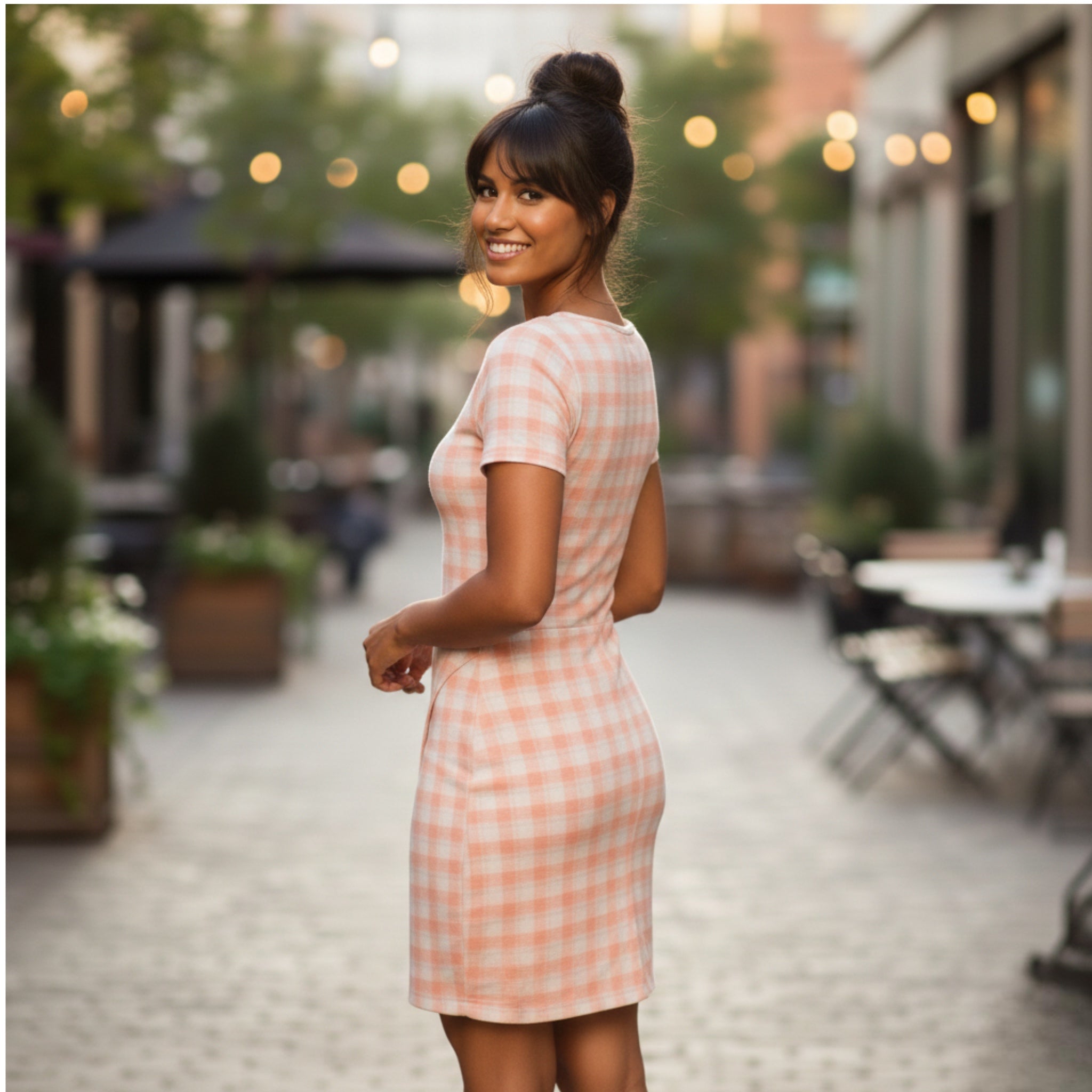 41 Hawthorn Stitch Fix Orange Check Preppy Brigitte Knit Dress