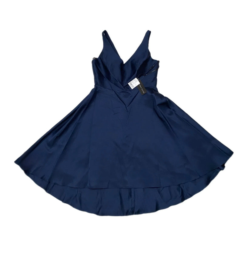 ALFRED SUNG D765 Cocktail Dress Satin Twill V Neck Midnight Navy -only size 16 available - East Coast Bella LLC