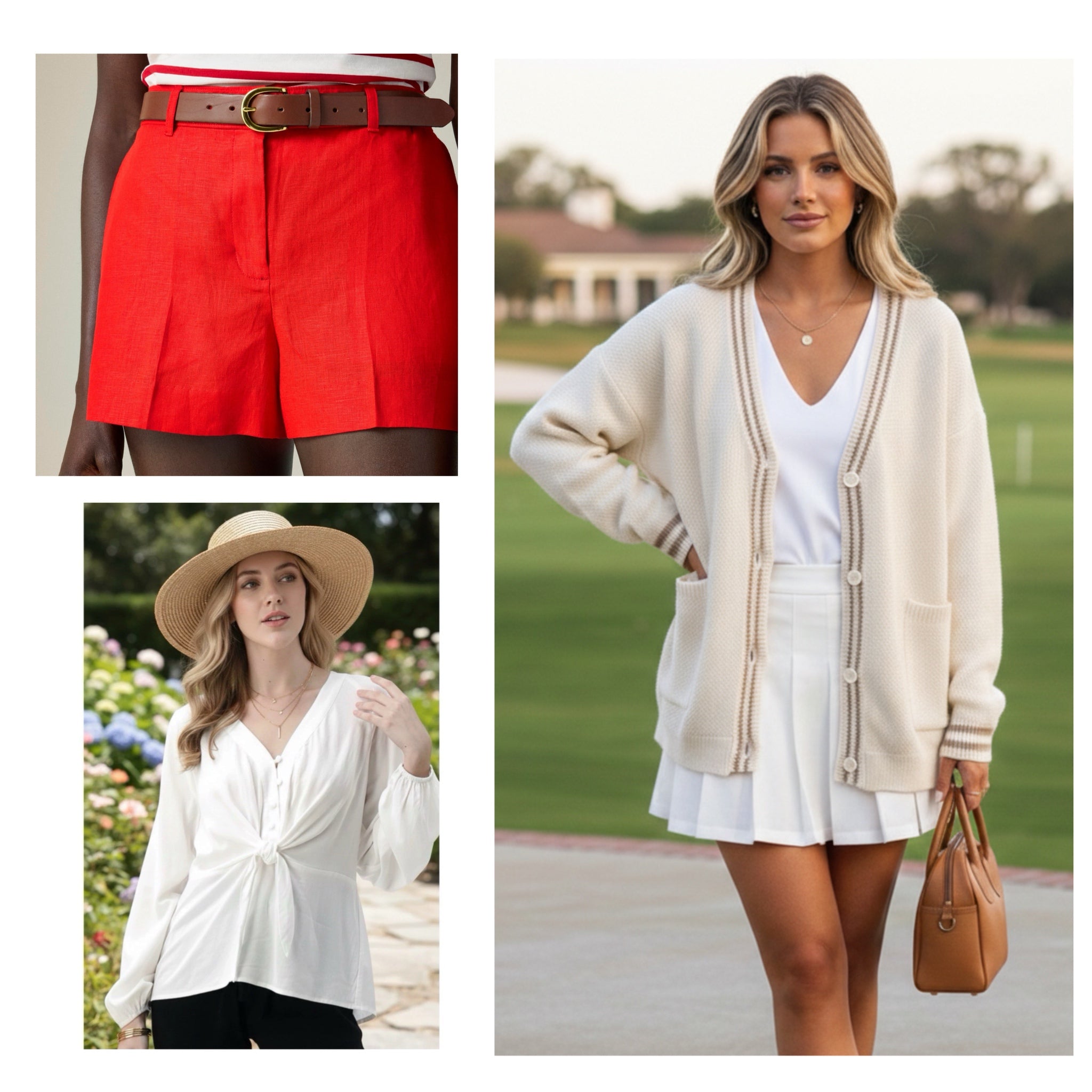 The "Hamptons" Capsule Set: J.Crew Linen Shorts, Grace + Emma Cardigan, Top 3 Pc