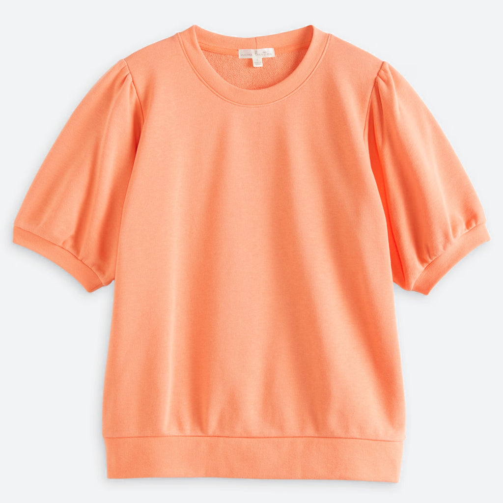 NINE BRITTON STITCH FIX Short Sleeve Sweatshirt In Spring Peach