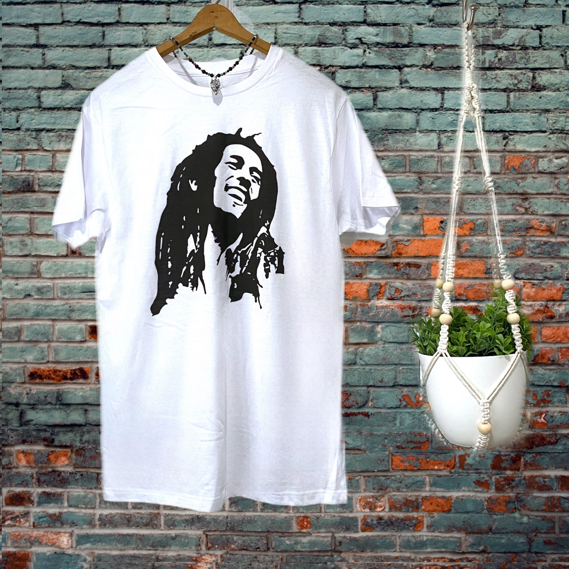 Bob Marley Vintage Inspired 100% Cotton T-Shirt Crew Neck Short Sleeve White Tee Graphic Shirt - East Coast Bella LLC