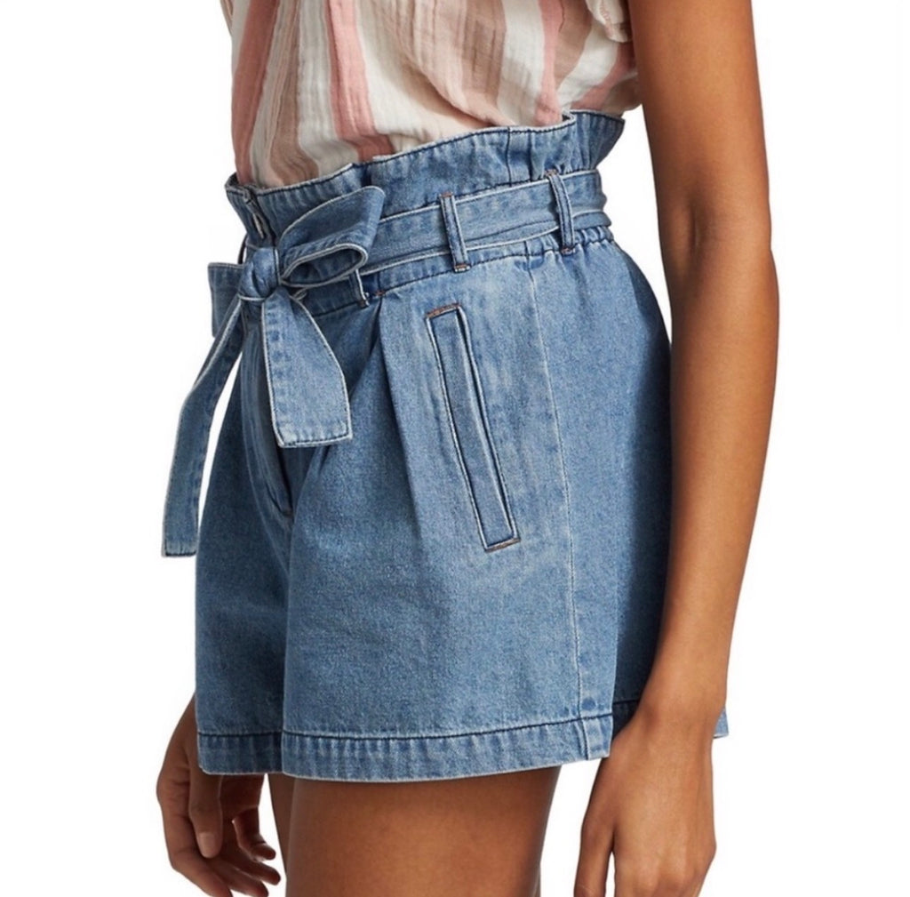 RAILS Belle Paperbag Denim Shorts Sorrento Wash Coastal Chic