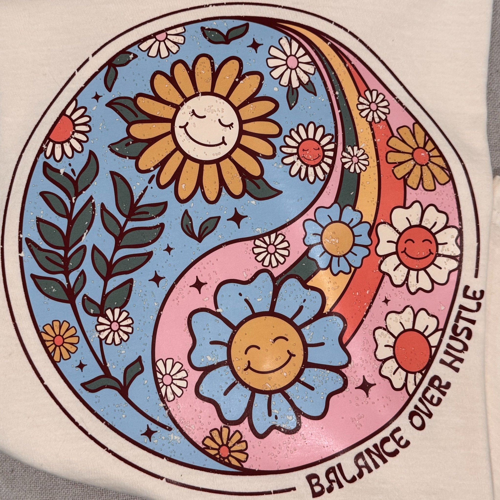 BALANCE OVER HUSTLE Comfort Colors T Shirt Vintage Style Graphic 70s/90s Inspo