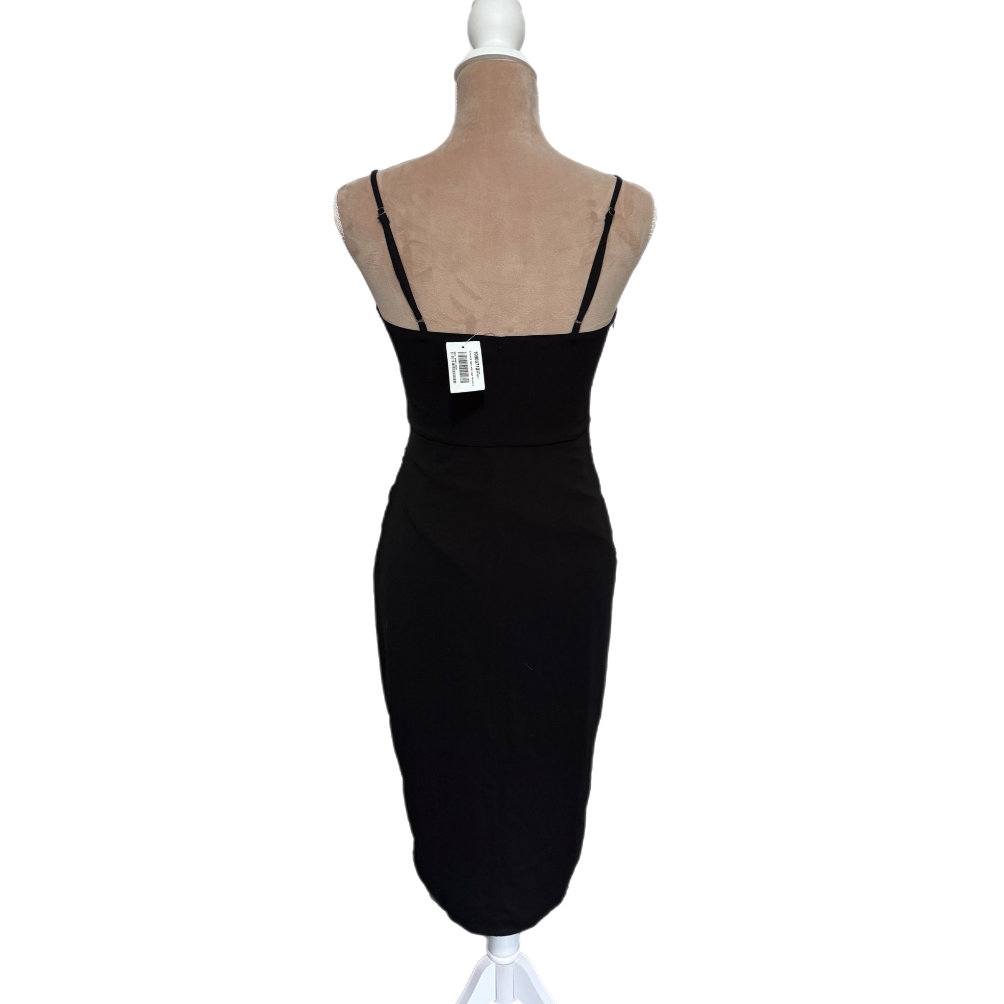 LUSH Spaghetti Strap Tulip Hem Midi Dress in Classic Black