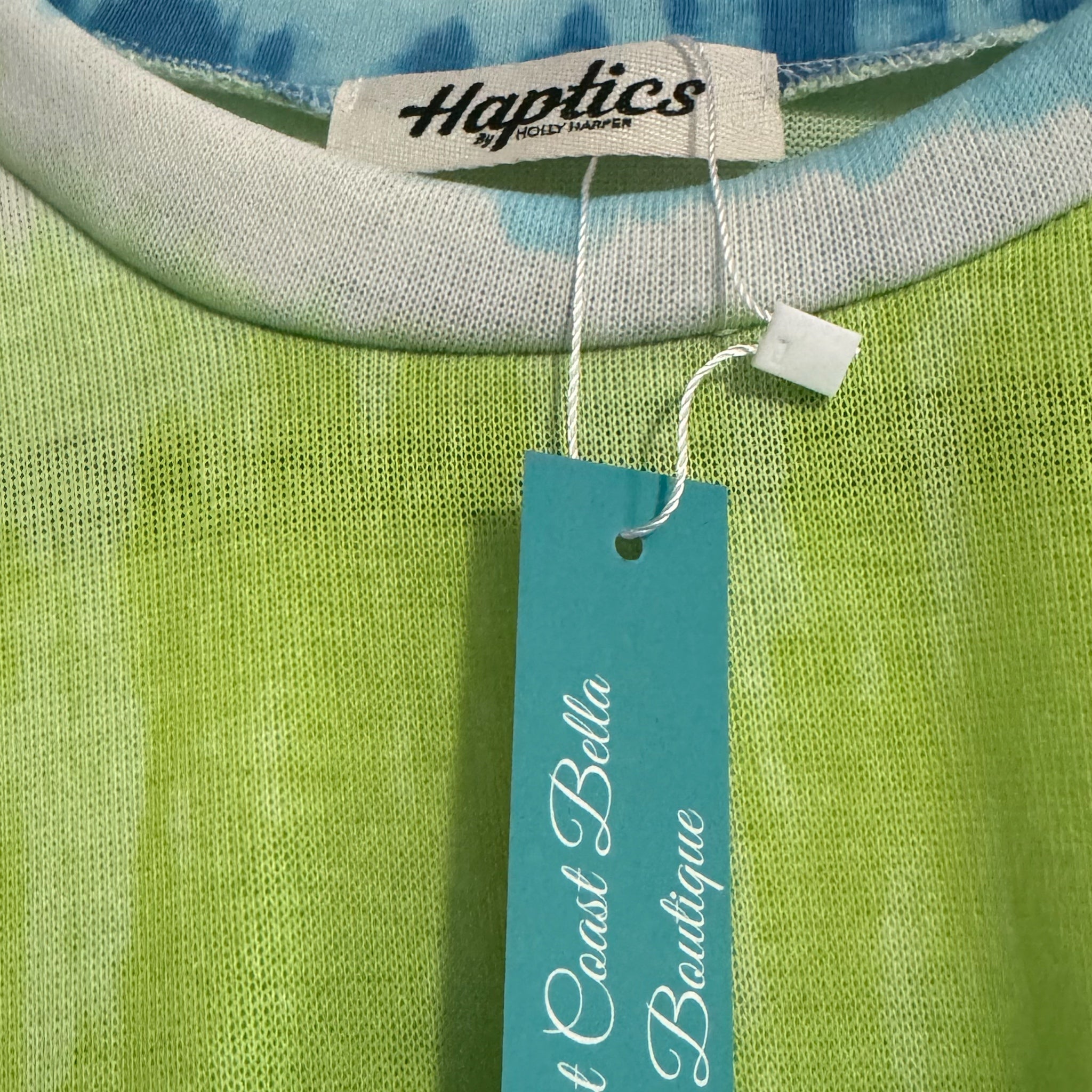 HAPTICS Tie Dye Knit Short Sleeve Top T- Shirt Crew Neck USA Made