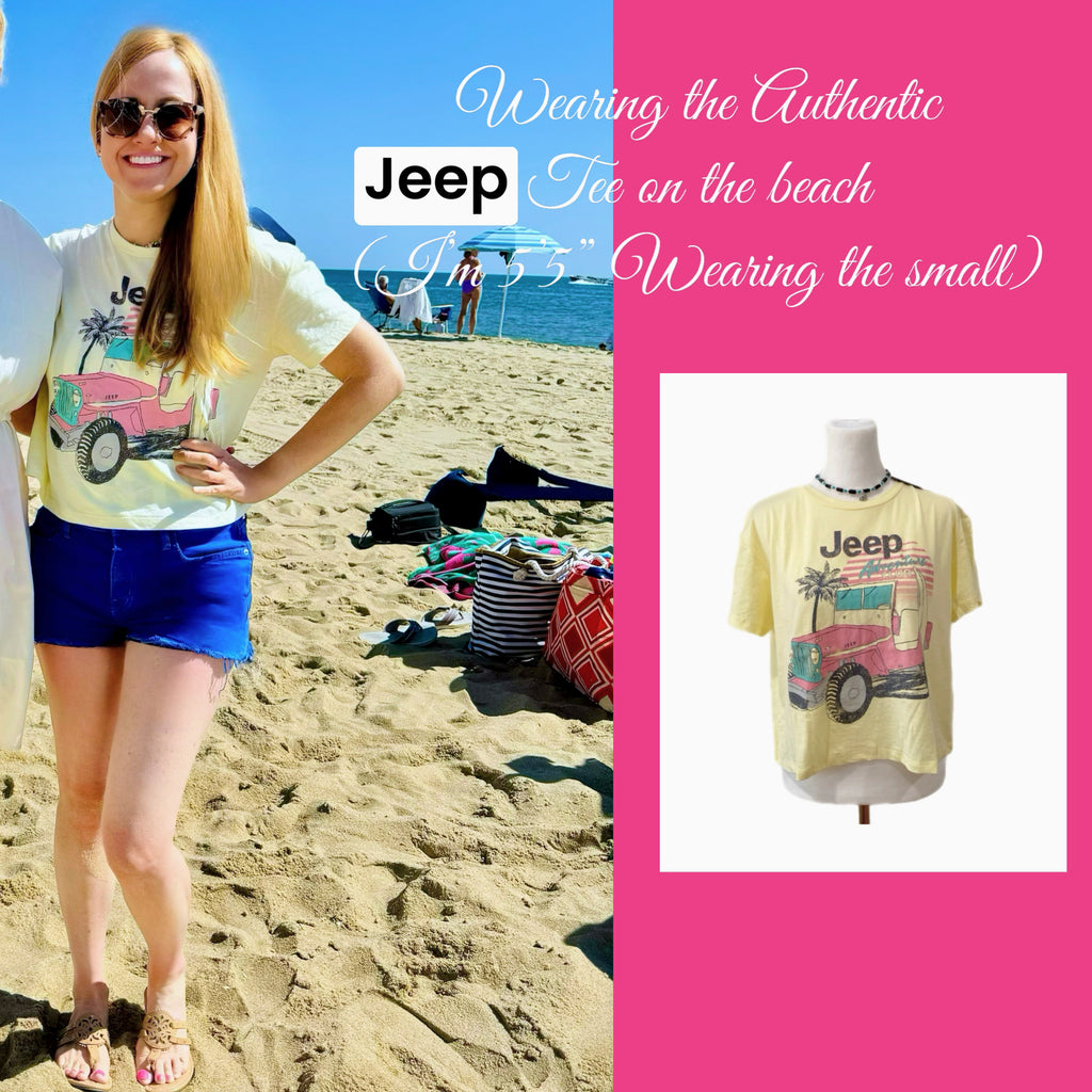 Women’s JEEP Graphic Short Sleeve Yellow Cropped T-Shirt