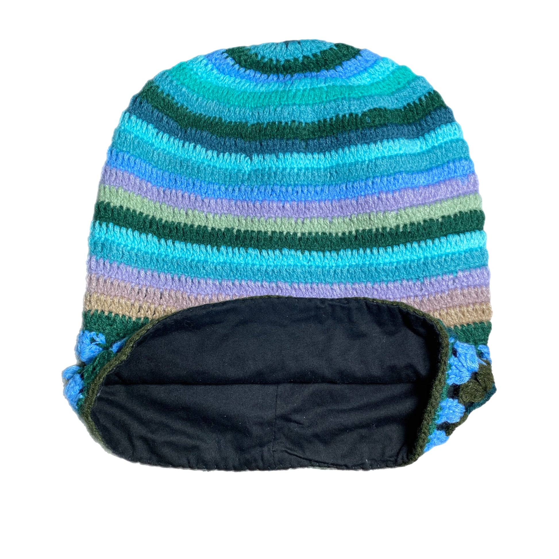 PANACHE Crochet Beanie Knit Hat Turquoise Blue & Green - East Coast Bella LLC