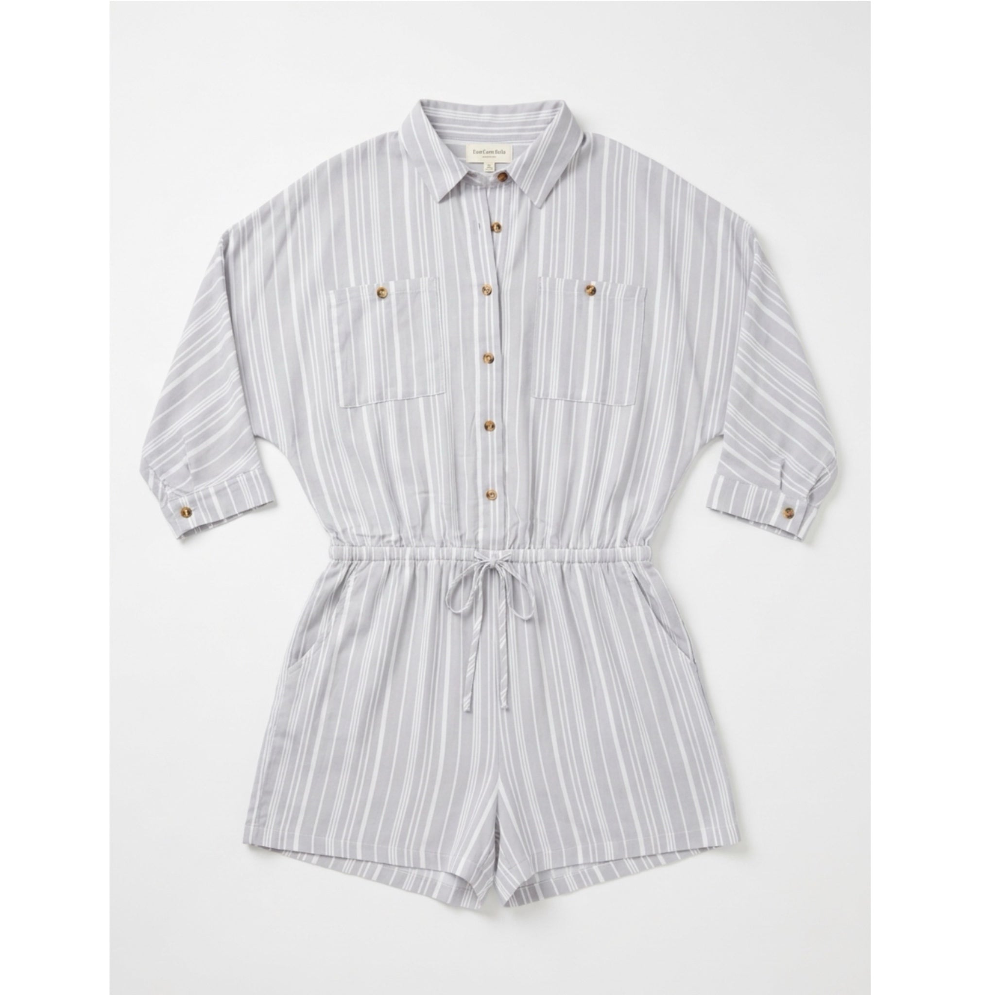 East Coast Bella Coastal Stripe Button-Down Utility Romper