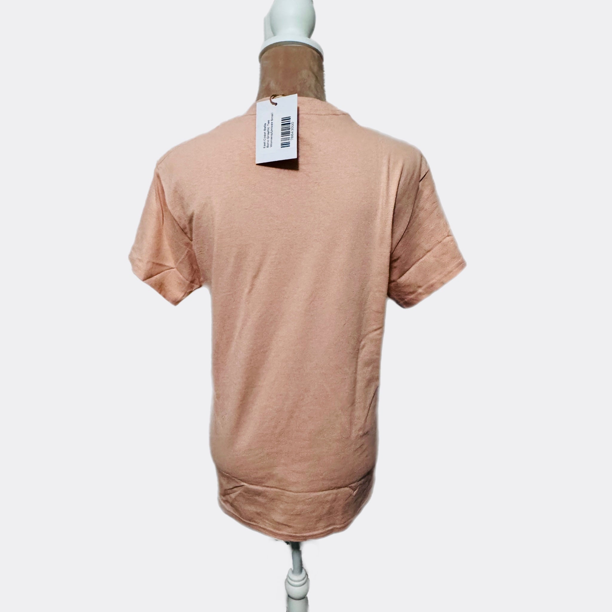 Boho Vintage 70s Style Lady in Flowers Graphic Tee Shirt in Beige Pink