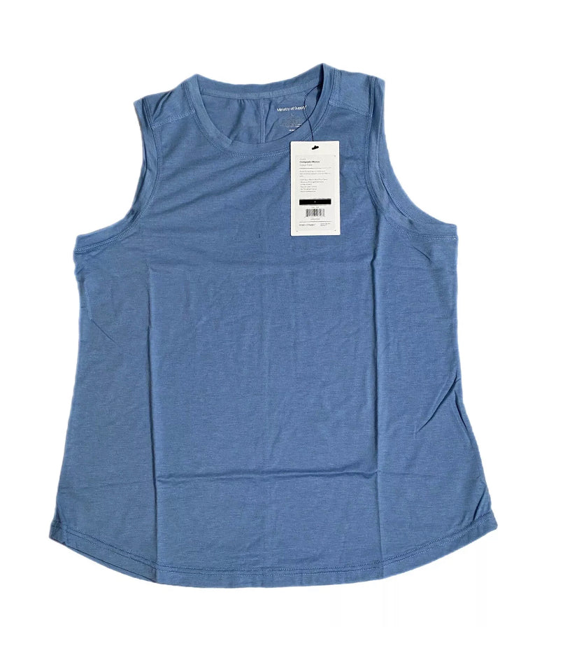 Ministry of Supply Composite Merino Tank Top Women’s Shirt Blue Wool Blend NWT - East Coast Bella LLC