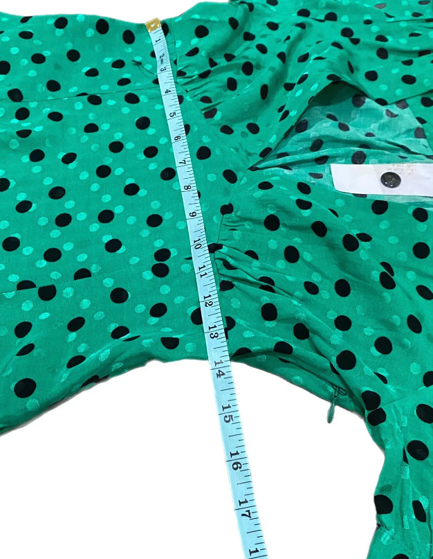 Summer Green Polkadot Swing Tea Dress Short Sleeve Mini By TOP SHOP Size 4 Left (XS/S) - East Coast Bella LLC