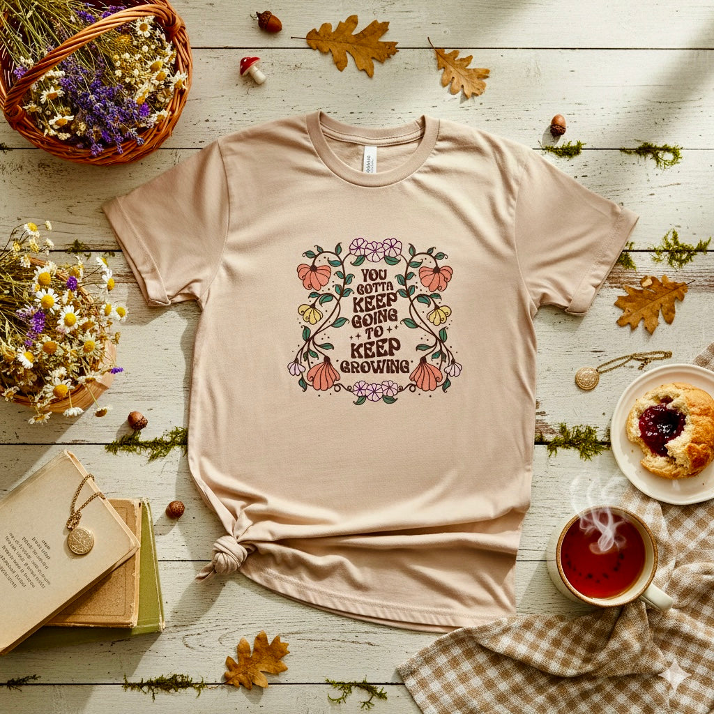 YOU GOTTA KEEP GOING Boho Vintage Style Graphic T Shirt Pink GILDAN