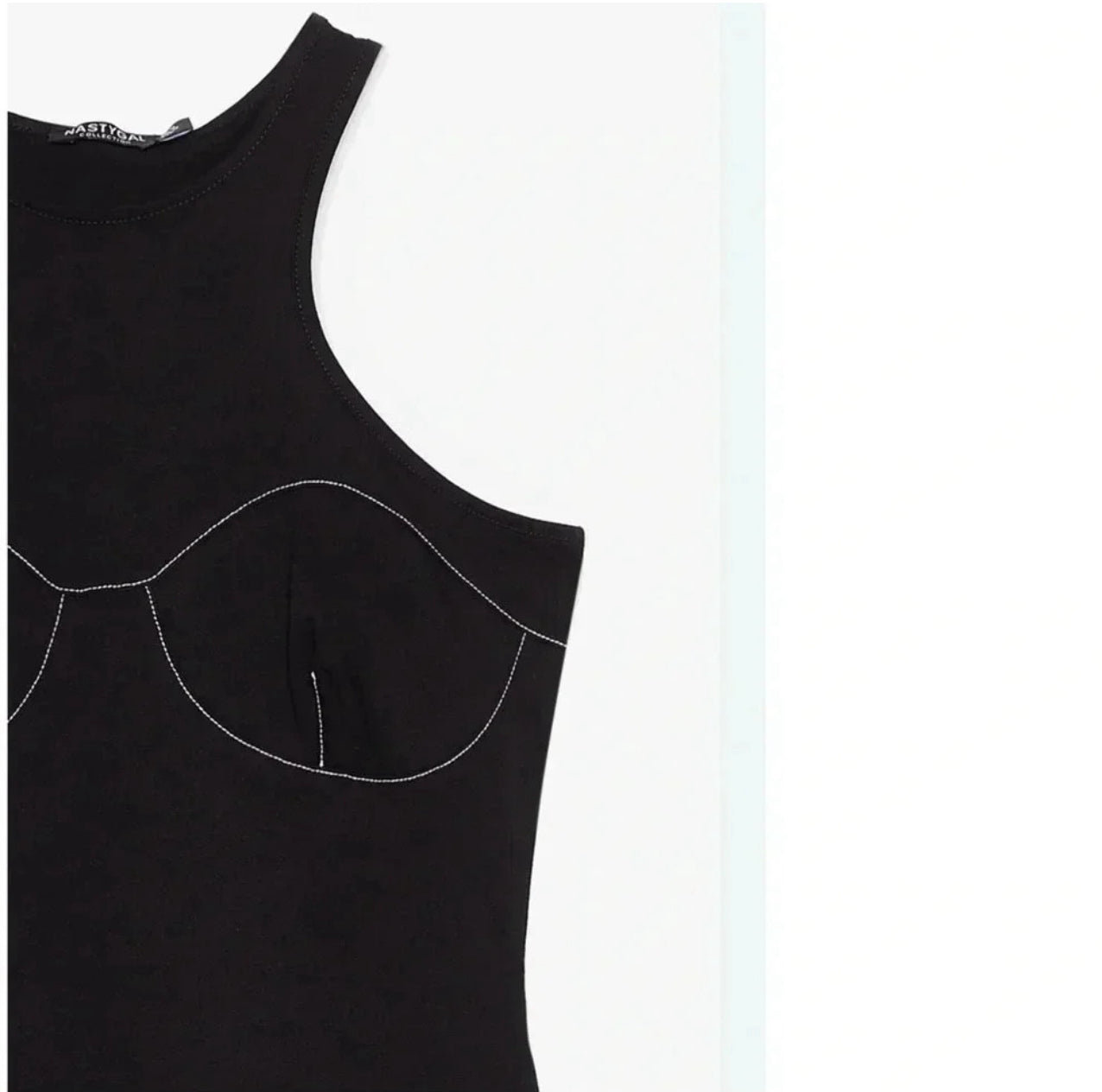 Nasty Gal Collection Women's
Contrast Stitch Racer Back Mini Dress in Black