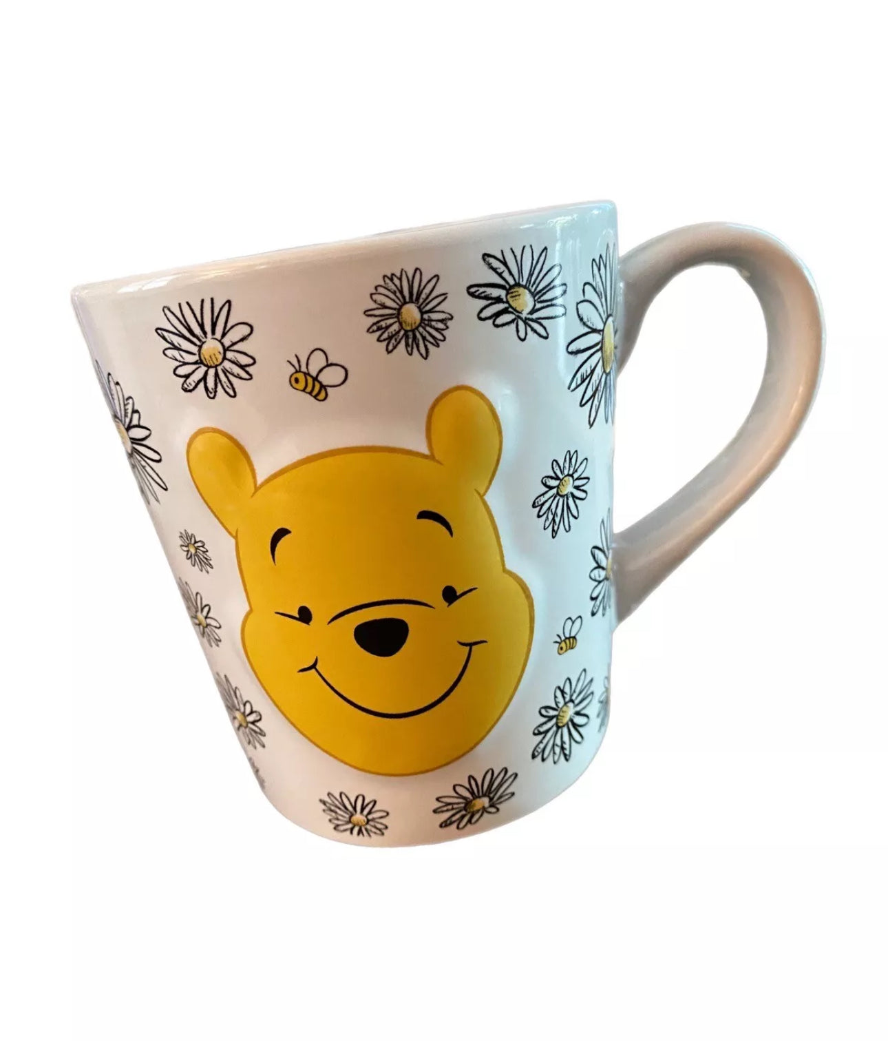 DISNEY Winnie The Pooh Mug White Yellow Daisy Ceramic