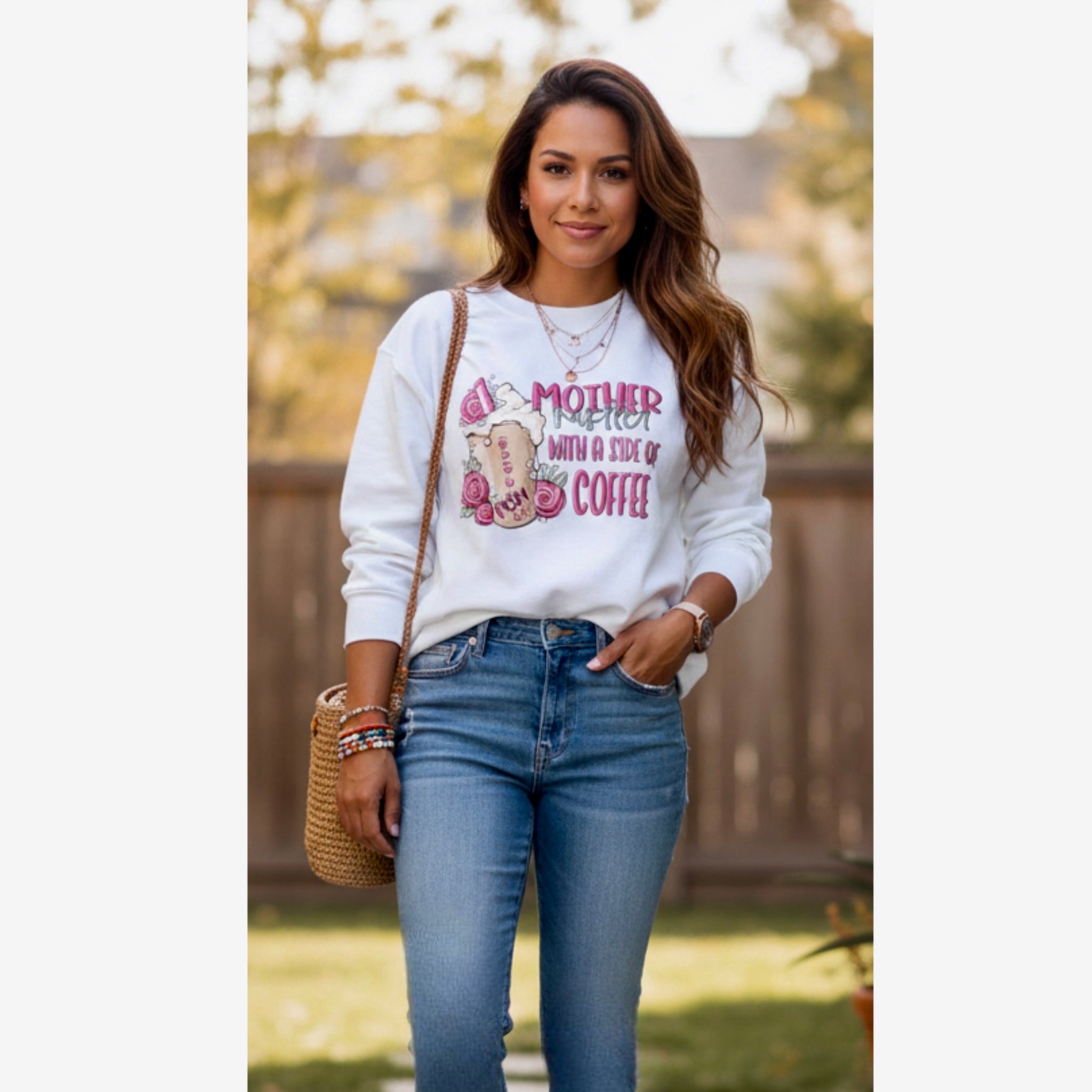 Mother Hustler With A Side Of Coffee Sweatshirt Mother’s Day Gift Small Only