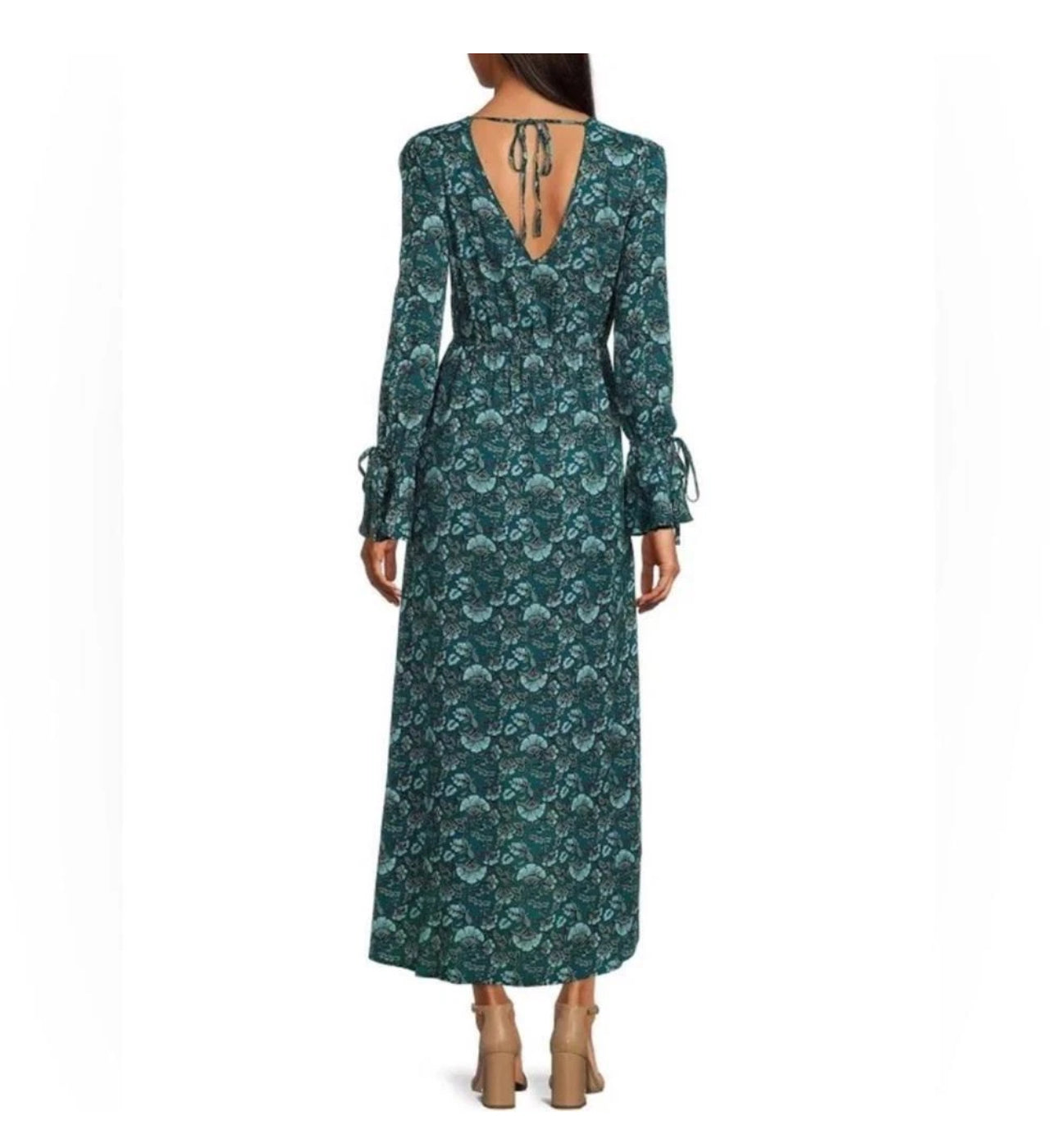 B.O.G. Collective Band Of The Free Jewel Teal Floral Wrap Maxi Dress