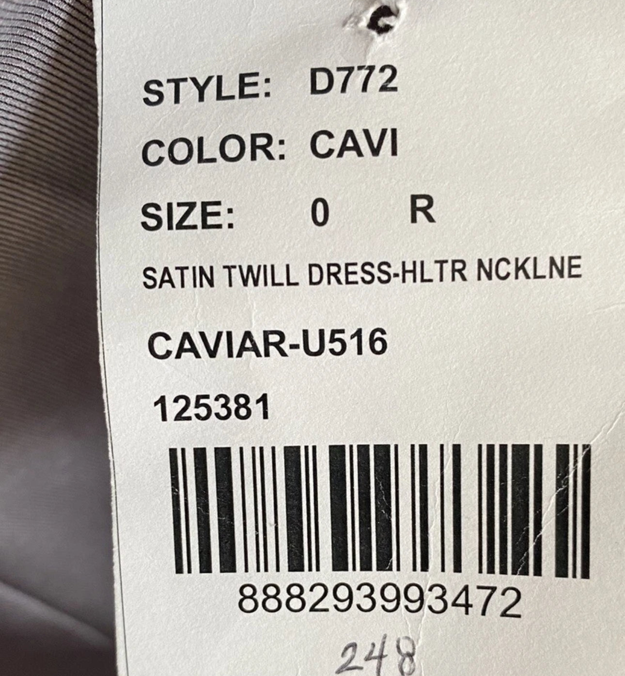 ALFRED SUNG Gown Halter Dress Caviar Gray Satin Twill Pockets