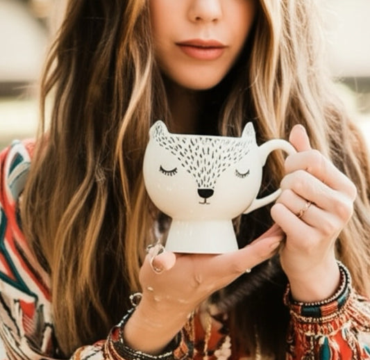 Sweet Sleeping Fox Ceramic 20 Ounce Mug