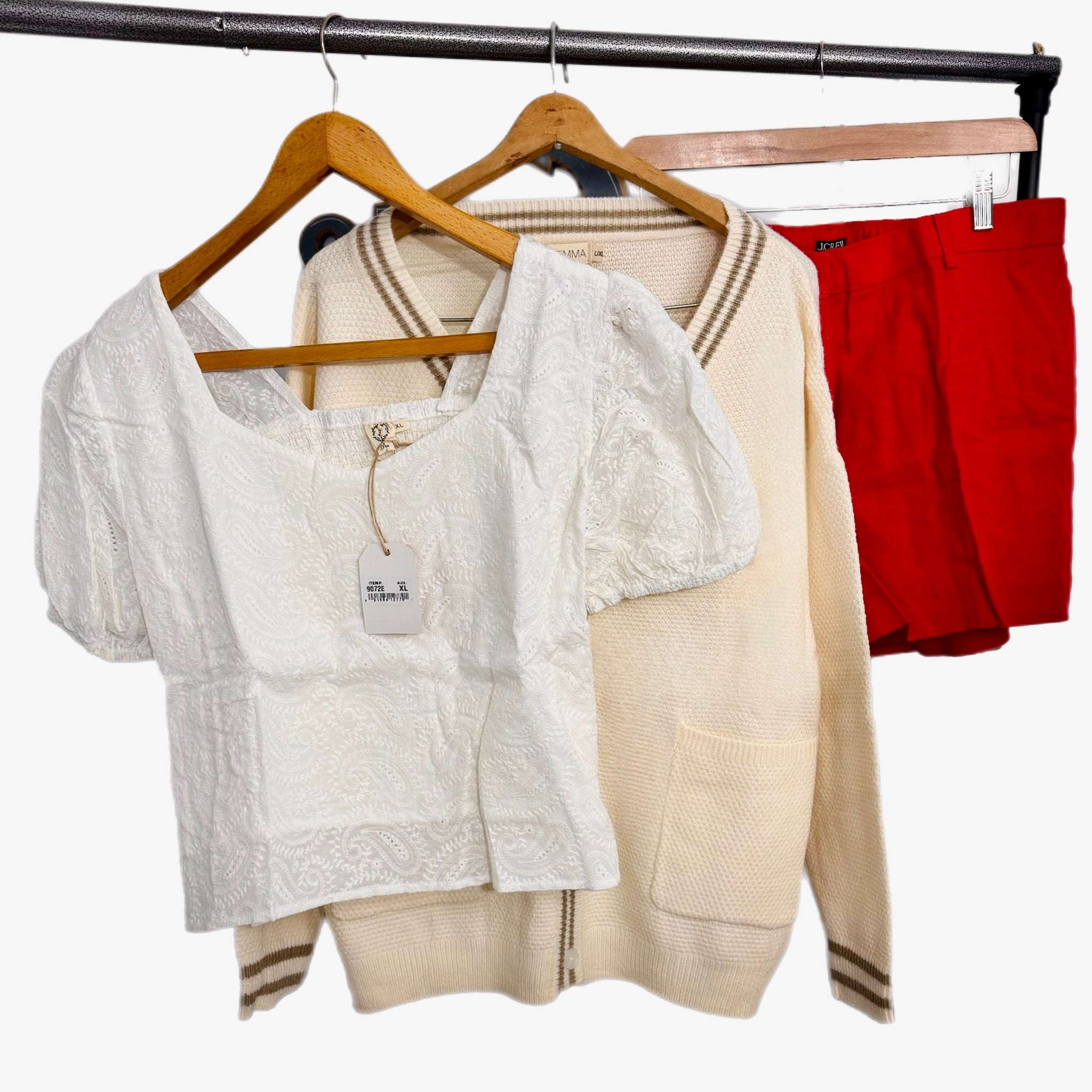 The "Hamptons" Capsule Set: J.Crew Linen Shorts, Grace + Emma Cardigan, Top 3 Pc